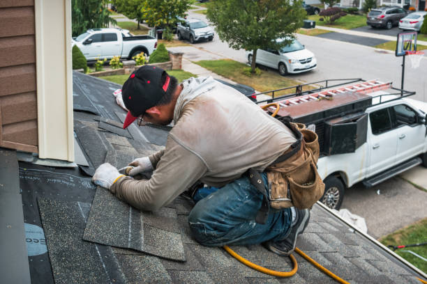 Professional Roofing technician working in Newton Junction, NH